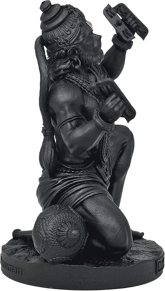Hanuman Murti, 8 cm Height, Black, 3D Printed, Car Dashboard Idol of Lord Hanuman