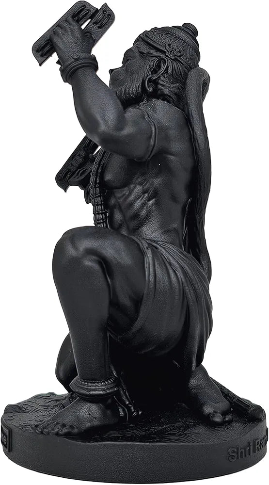 Hanuman Murti, 8 cm Height, Black, 3D Printed, Car Dashboard Idol of Lord Hanuman